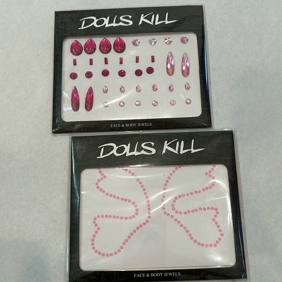 Dolls Kill Face and Body jewels stick on new pink butterfly & gems 2 pack set - Picture 1 of 5